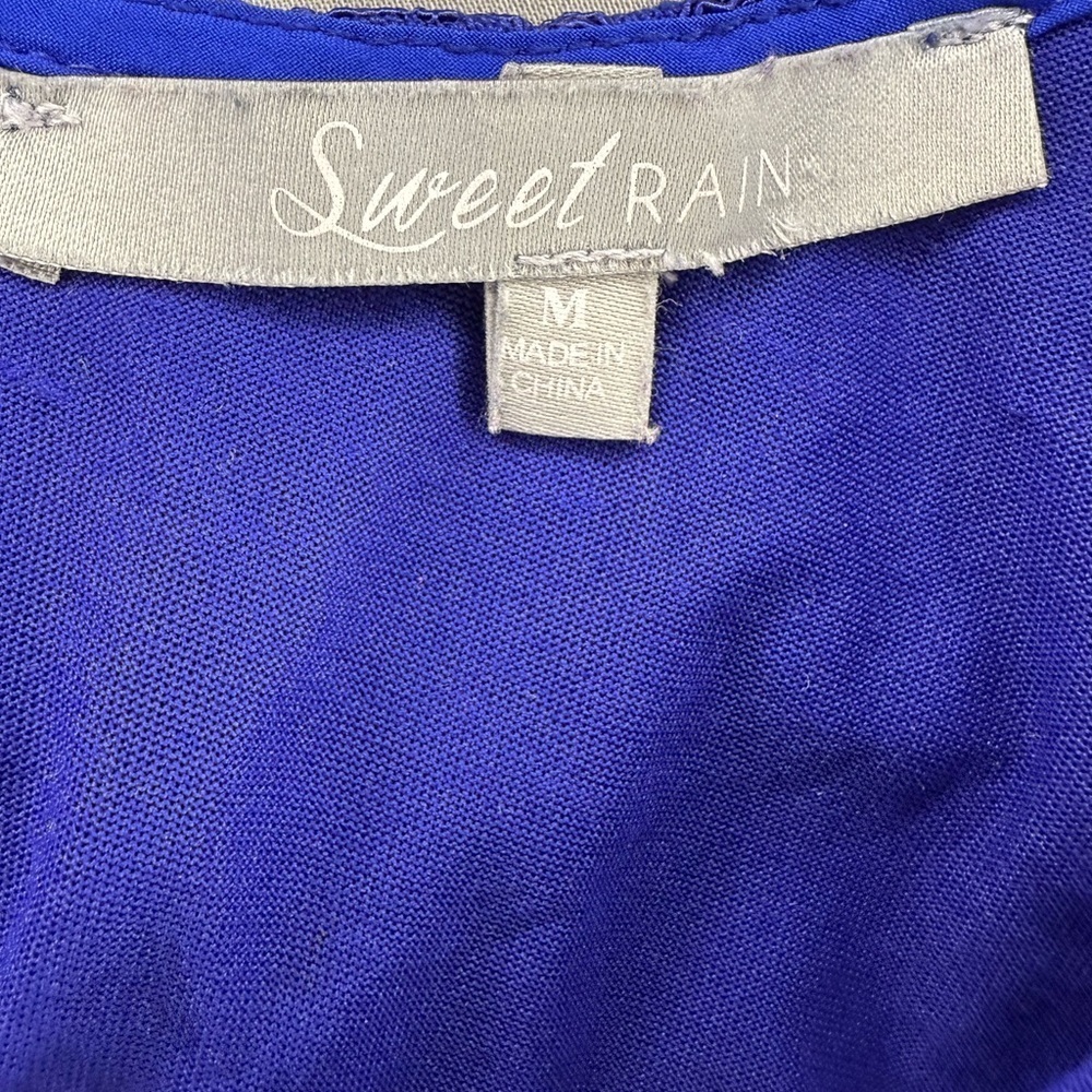 💙Sweet Rain Royal Blue Lace Long Sleeve Top - Size M💙 - Picture 8 of 10